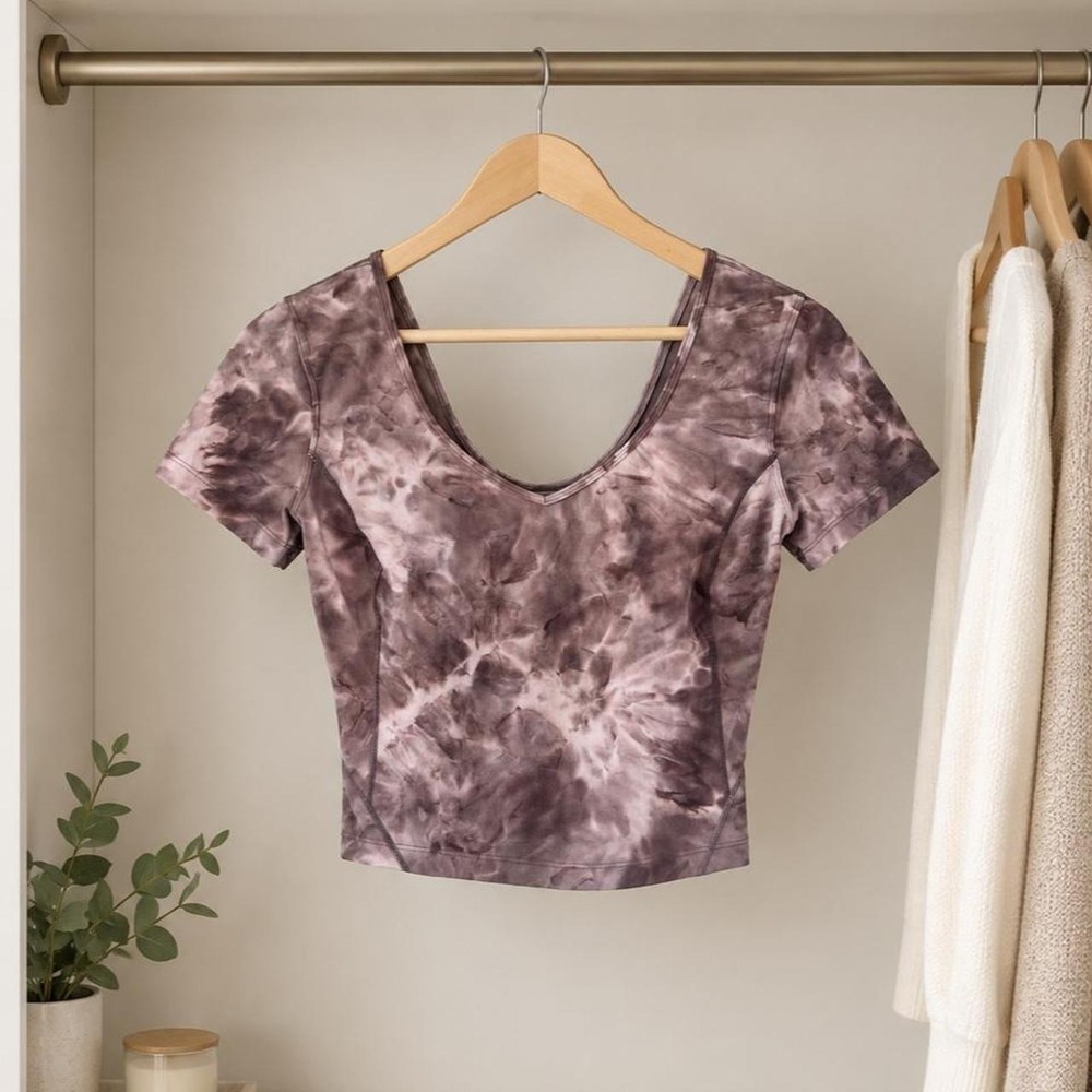 Lululemon Align Tee Shirt Size 4/6 Diamond Dye Berry Lunar Rock Shadow Grey B-20